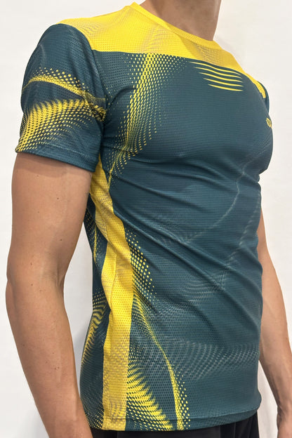 T-shirt Running Yellow Wave