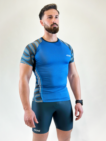 T-shirt Compressor Triangle Blue