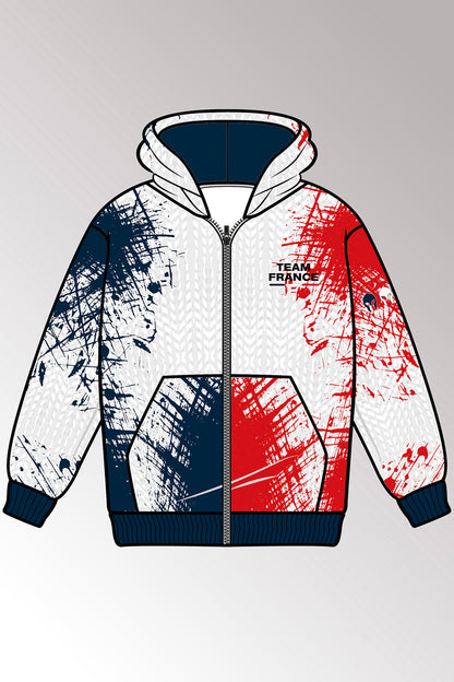 Felpa Cappuccio + Zip FRANCE U/D